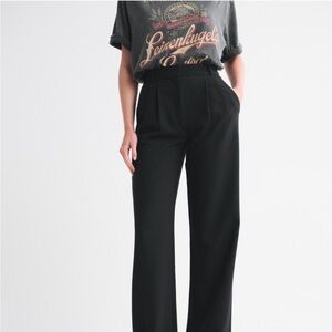 Abercrombie Sloane Tailored wide leg pants Black
